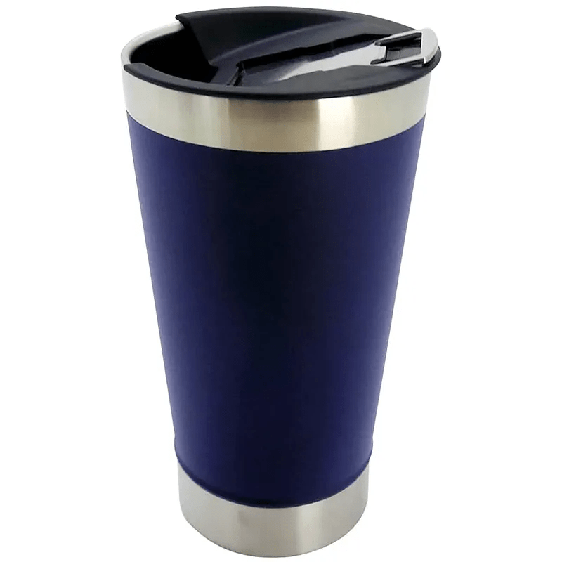 Copo térmico azul com tampa e abridor - 473ml - CANECANDO COMÉRCIO DE  PERSONALIZADOS LTDA