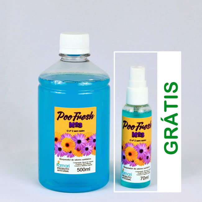 PooFresh Nº 3 - Óleo Bloqueador de Odores Sanitários - Refil de 500 ml com 1 Unidade de 70 ml Grátis